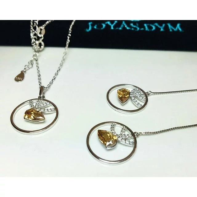 Joya de Plata S925 aretes y collar - Imagen 2