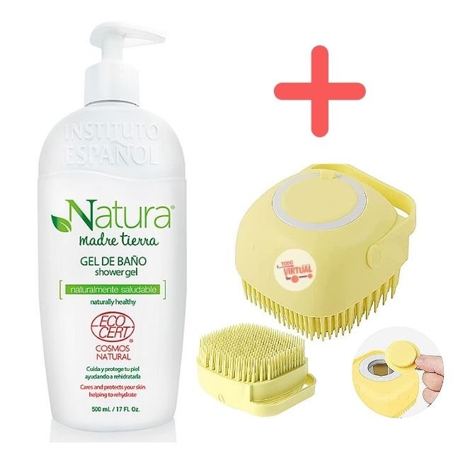 Cepillo ducha masajeador + Gel baño Instituto Español 500ml - Todo-Virtual