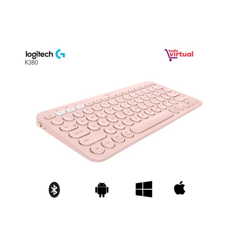 Teclado logitech inalambrico K380 bluetooth macbook pro rosa