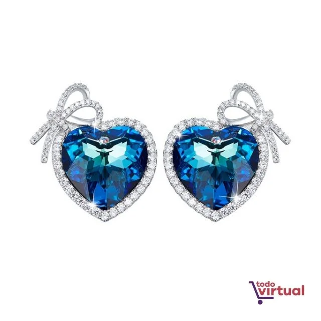 aretes de corazón en plata ecuador
