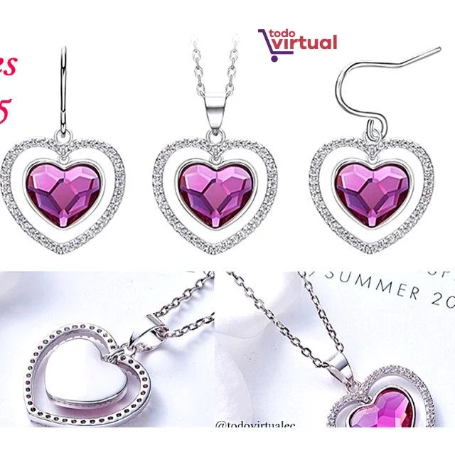 corazones_plata_s925_aretes_dije_cadena_colgante